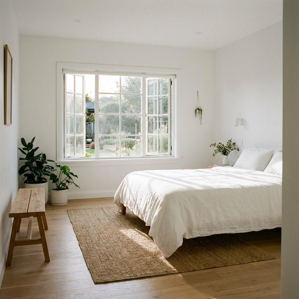 A bright and well-ventilated bedroom