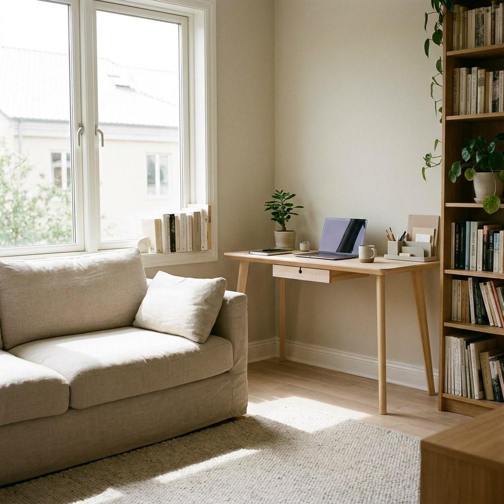 A well lit and organized home interior