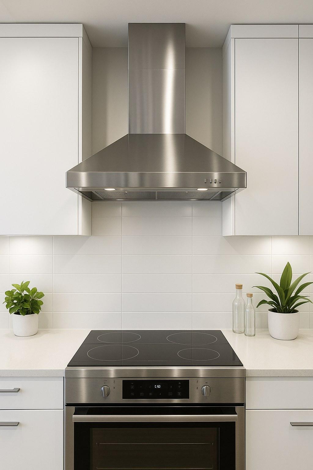 A modern kitchen range hood