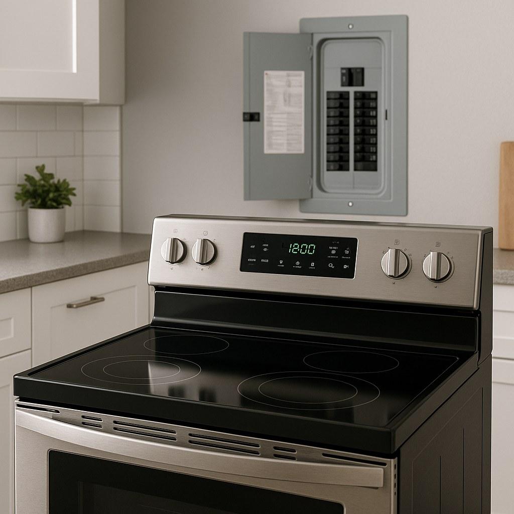 A stove that is causing a circuit breaker to trip.