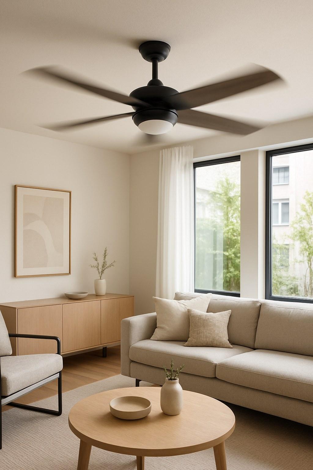 A ceiling fan with a non-working light fixture