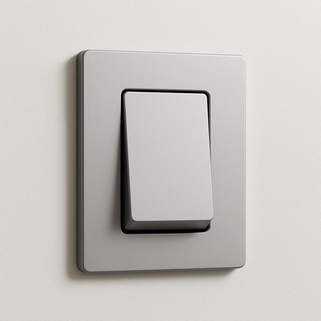 A newly installed modern light switch
