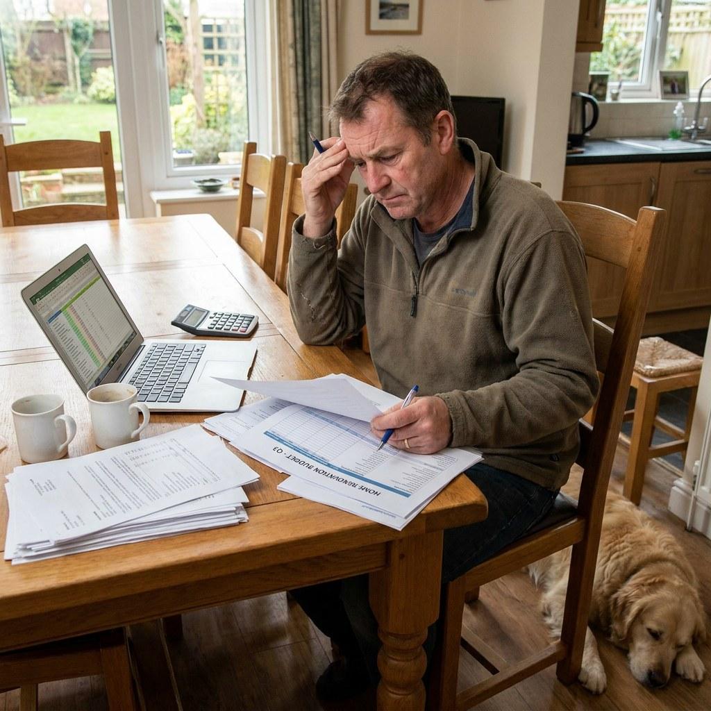 Homeowner reviewing a project estimate with a contractor