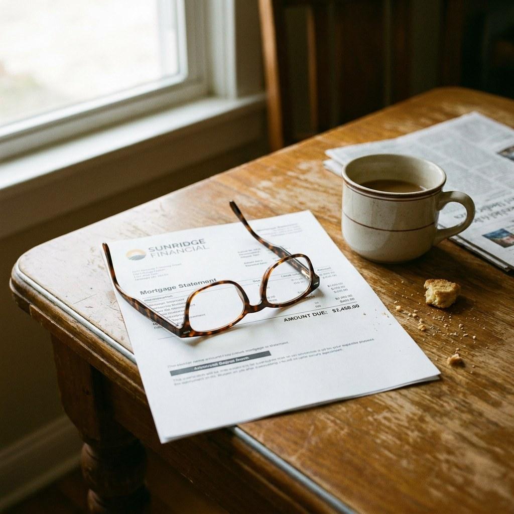 Mortgage statement showing an escrow analysis on a table